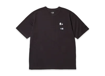 NEW ERA Short Sleeve Washed Cotton Pocket T-Shirt Vintage Peanuts Peanuts "Charcoal Black"