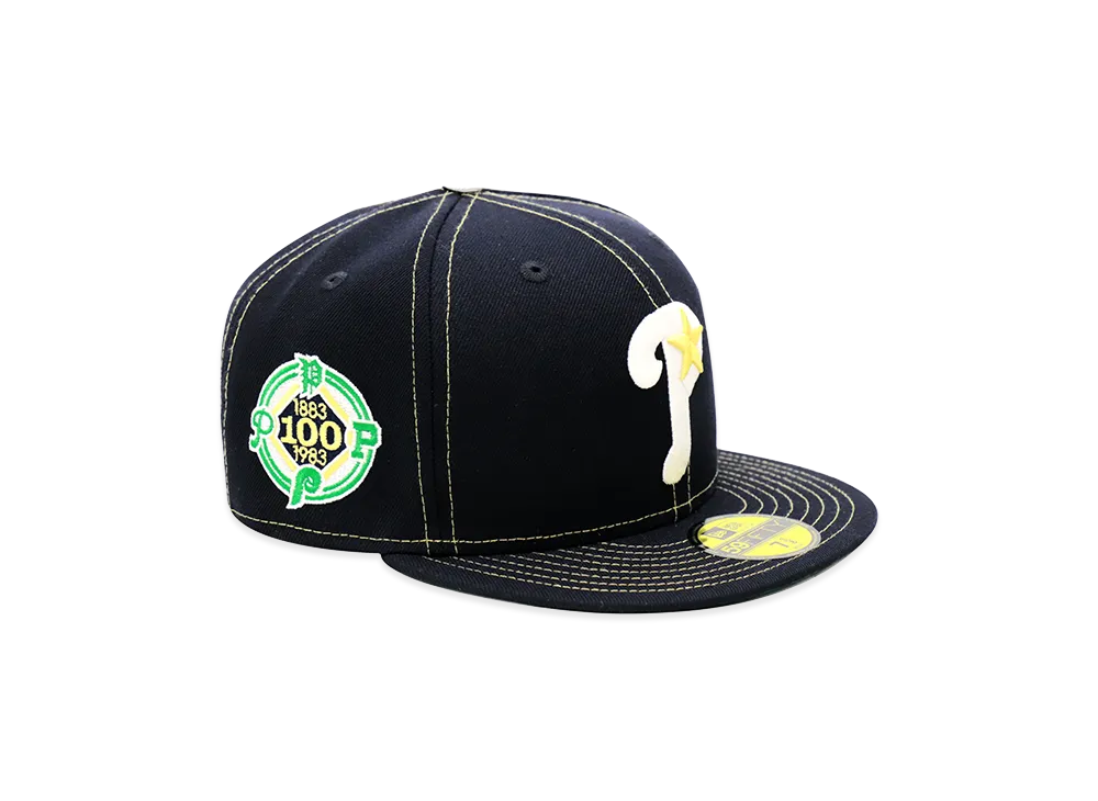 NEW ERA x THE CAP 59Fifty Old Stitch Philadelphia Phillies "Navy"