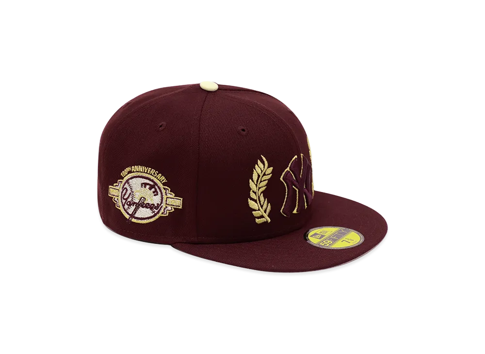 NEW ERA x THE CAP 59Fifty Laurel Wreath New York Yankees "Maroon"