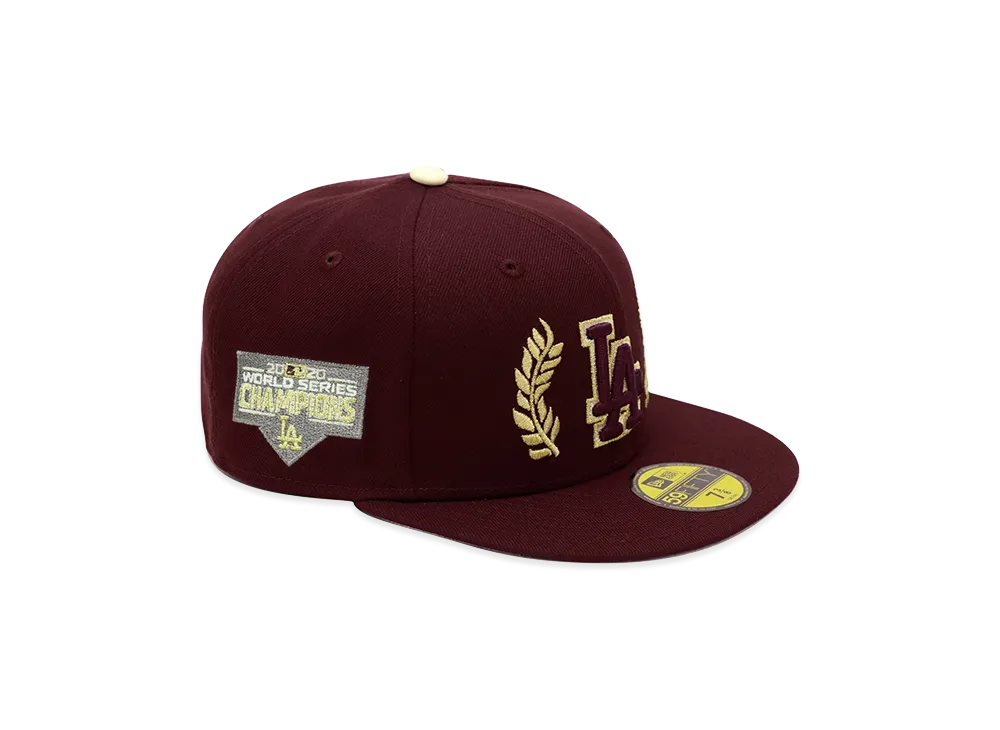 NEW ERA x THE CAP 59Fifty Laurel Wreath Los Angeles Dodgers "Maroon"