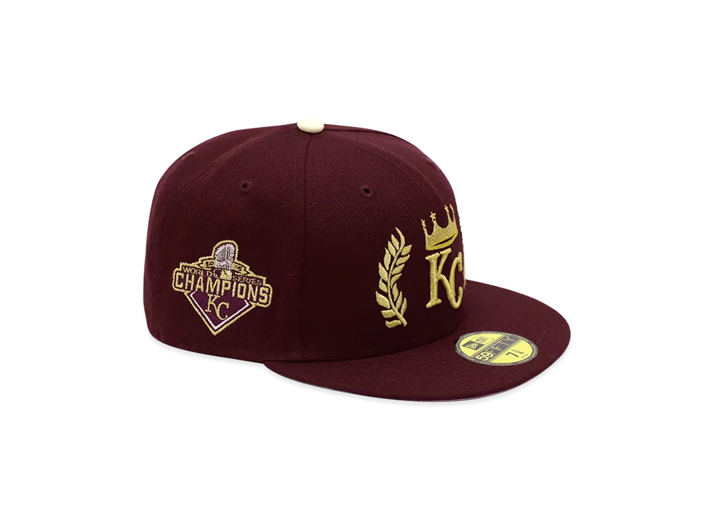 NEW ERA x THE CAP 59Fifty Laurel Wreath Kansas City Royals "Maroon"