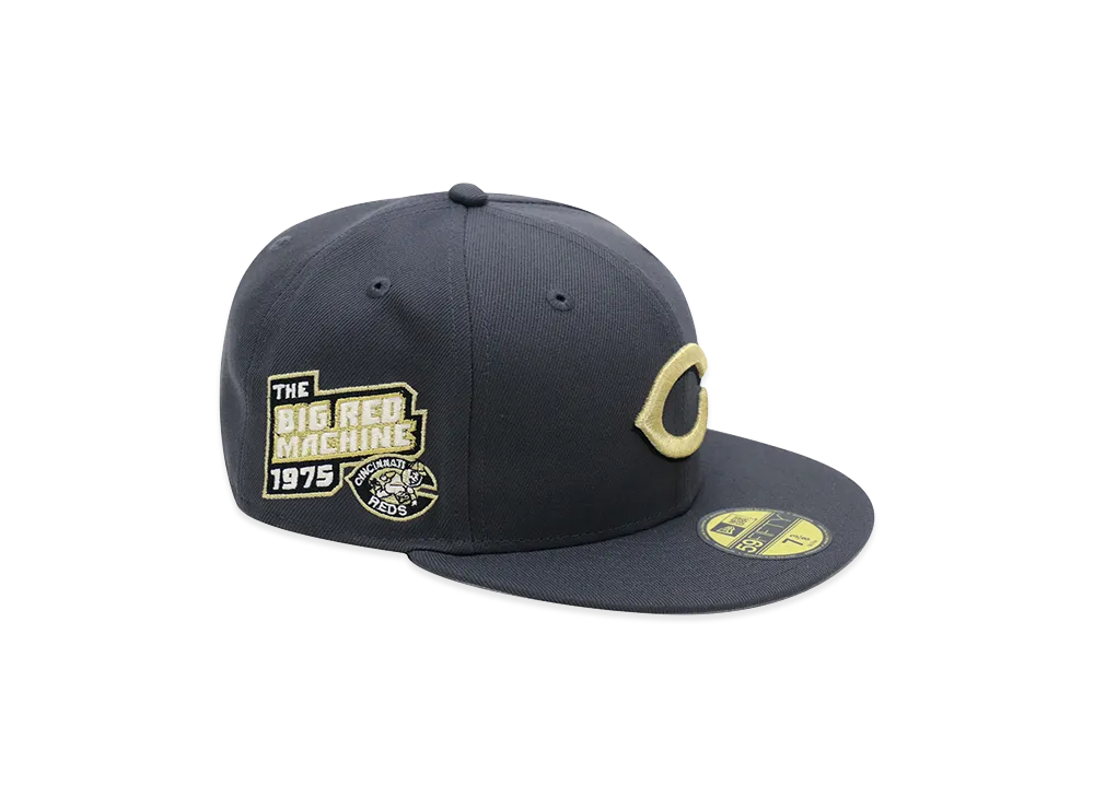 NEW ERA x THE CAP 59Fifty Noir Luxe Cincinnati Reds Graphite "Grey"
