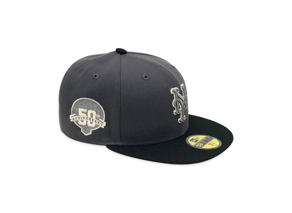 NEW ERA x THE CAP 59Fifty Quick Tip New York Mets "Graphite/Black"