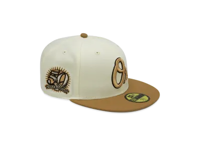 NEW ERA x THE CAP 59Fifty Soft Tropics Baltimore Orioles "Chrome White/Wheat"