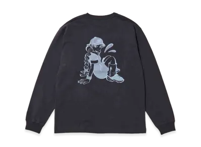NEW ERA x Illustrators Collection L/S Washed Cotton T-Shirt Uzuta "Graphite"