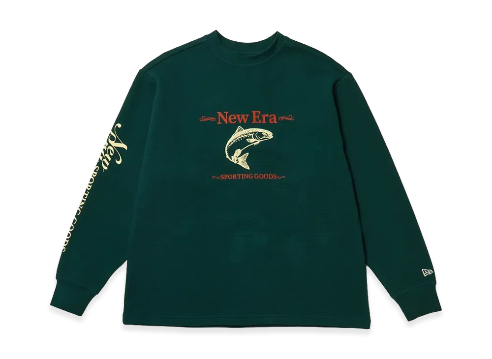 NEW ERA OUTDOOR x Takayuki Ohashi L/S Waffle T-Shirt Fish "Green"