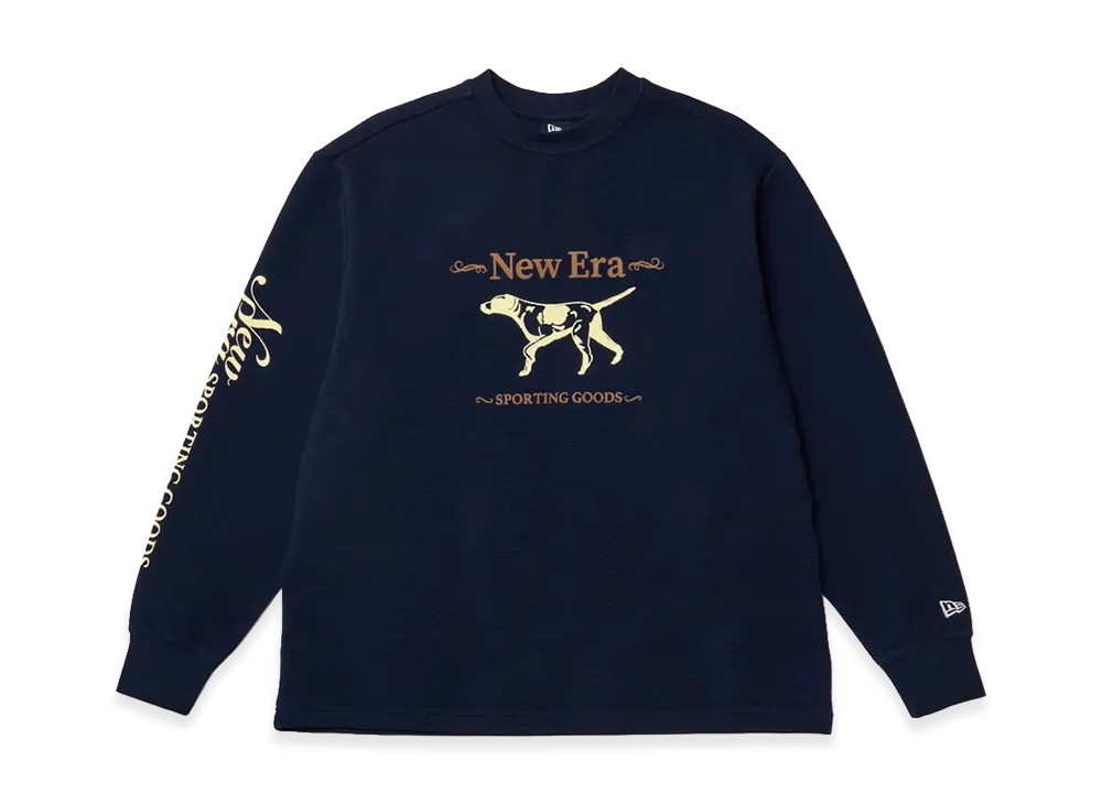 NEW ERA OUTDOOR x Takayuki Ohashi L/S Waffle T-Shirt Dog "Navy"
