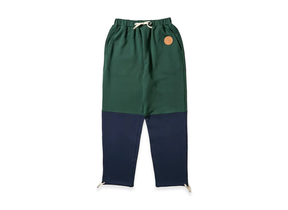 NEW ERA OUTDOOR x Takayuki Ohashi Heavy Weight Sweat Pants 2-Tone Dog Patch "Green/Navy"