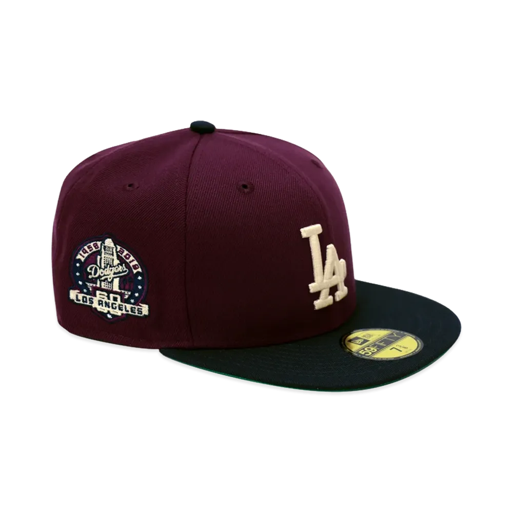 NEW ERA x THE CAP 59Fifty Traditional Crew Los Angeles Dodgers Maroon "Red"