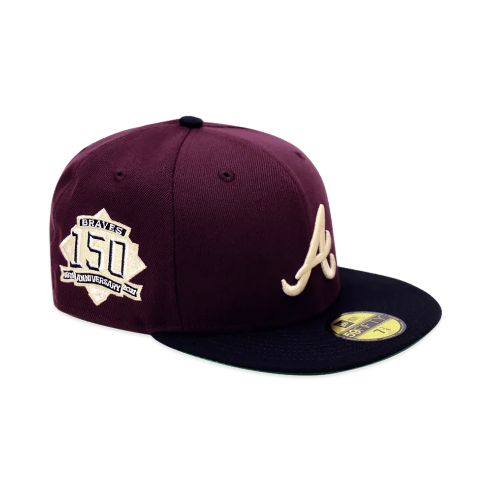 NEW ERA x THE CAP 59Fifty Traditional Crew Atlanta Braves Maroon "Red"
