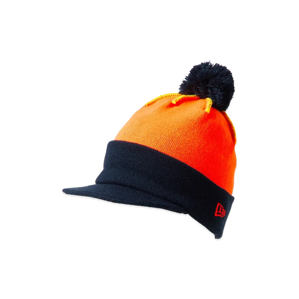NEW ERA Powered by GORO NAKATSUGAWA (MIN-NANO) Visor Knit Pom-Pom "Neon Orange/Navy"