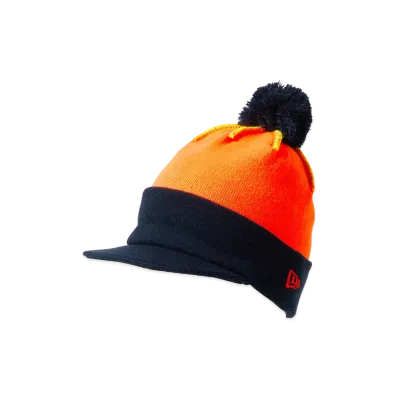 NEW ERA Powered by GORO NAKATSUGAWA (MIN-NANO) Visor Knit Pom-Pom "Neon Orange/Navy"