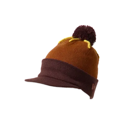 NEW ERA Powered by GORO NAKATSUGAWA (MIN-NANO) Visor Knit Pom-Pom "Light Bronze/Burnt Wood"