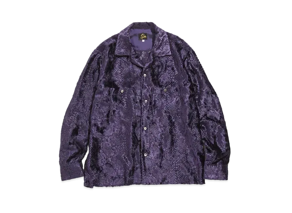 Needles C.O.B. ONE-UP SHIRT - BURNOUT VELVET "Purple"