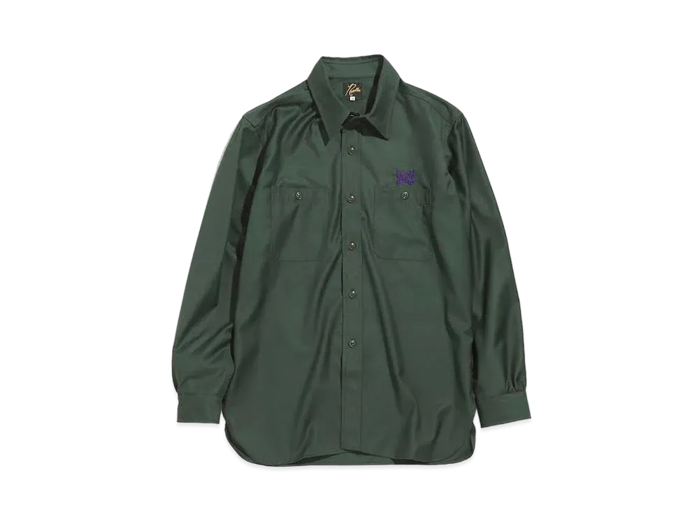 Needles WORK SHIRT - PE/R GABARDINE "Green"