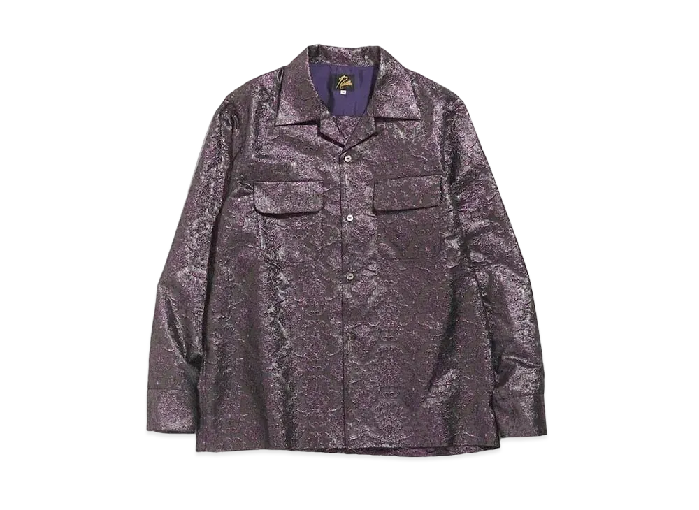 Needles C.O.B. CLASSIC SHIRT - POLY LAME DAMASK JQ. "Purple"