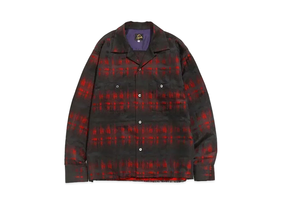 Needles C.O.B. CLASSIC SHIRT - PE/W OMBRE PLAID JQ. "Red"