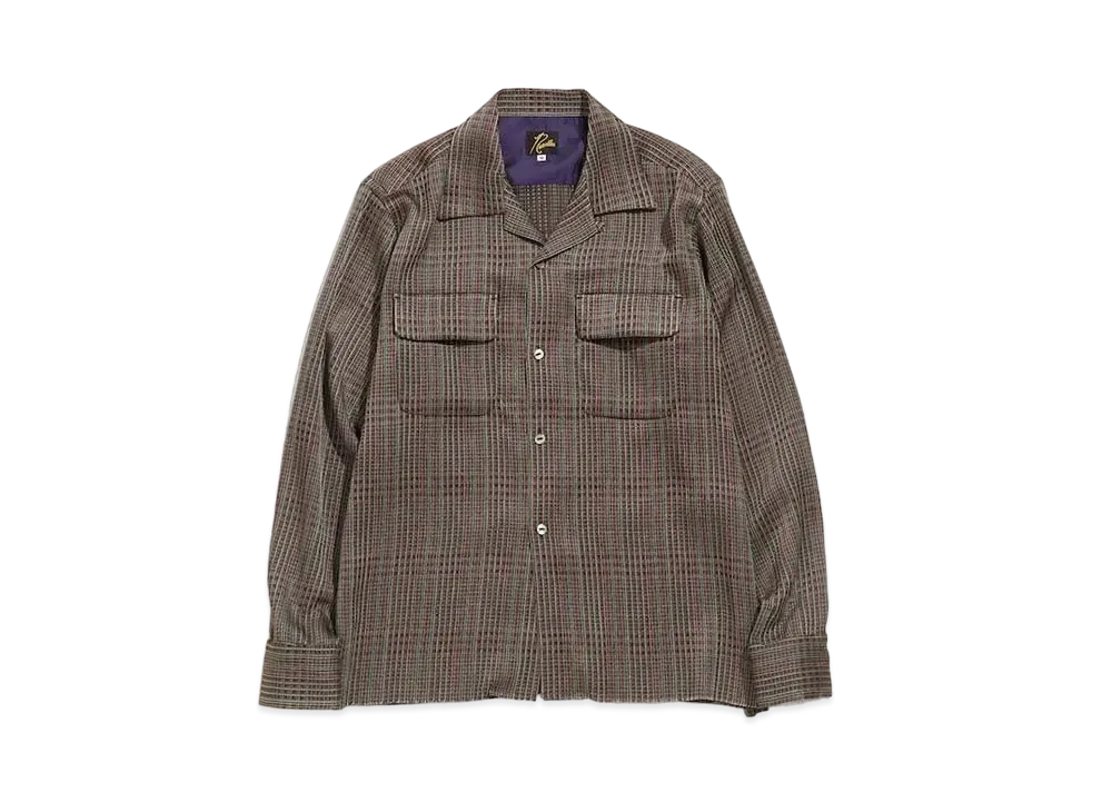 Needles C.O.B. CLASSIC SHIRT - PE/W/CU FANCY PLAID "Bordeux/Red/Yellow"