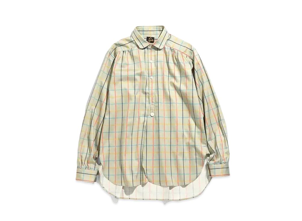 Needles ROUND COLLAR EDW SHIRT - COTTON SATEEN / PT. "Plaid"