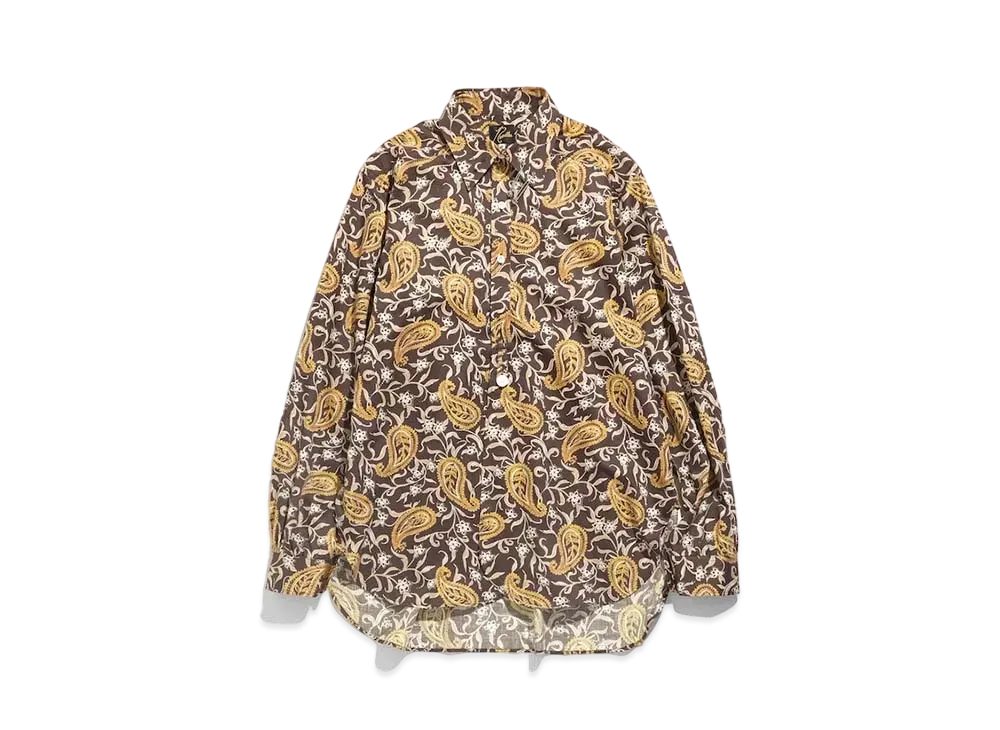Needles PINHOLE EDW SHIRT - COTTON SATEEN / PAISLEY PT. "Brown"