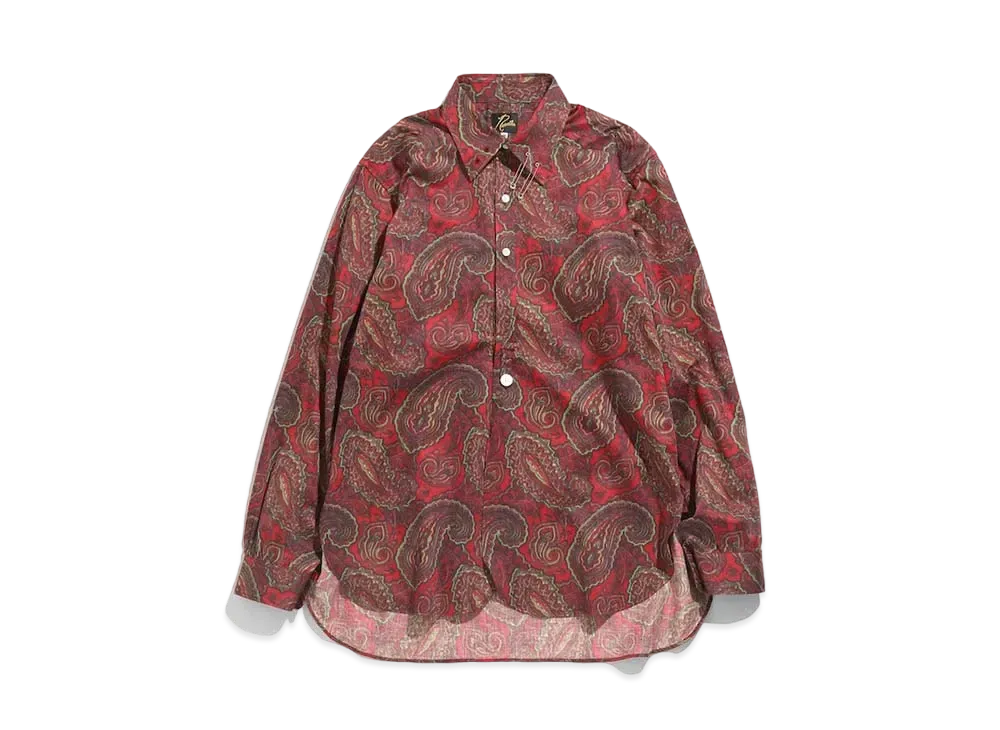Needles PINHOLE EDW SHIRT - COTTON SATEEN / PAISLEY PT. "Red"