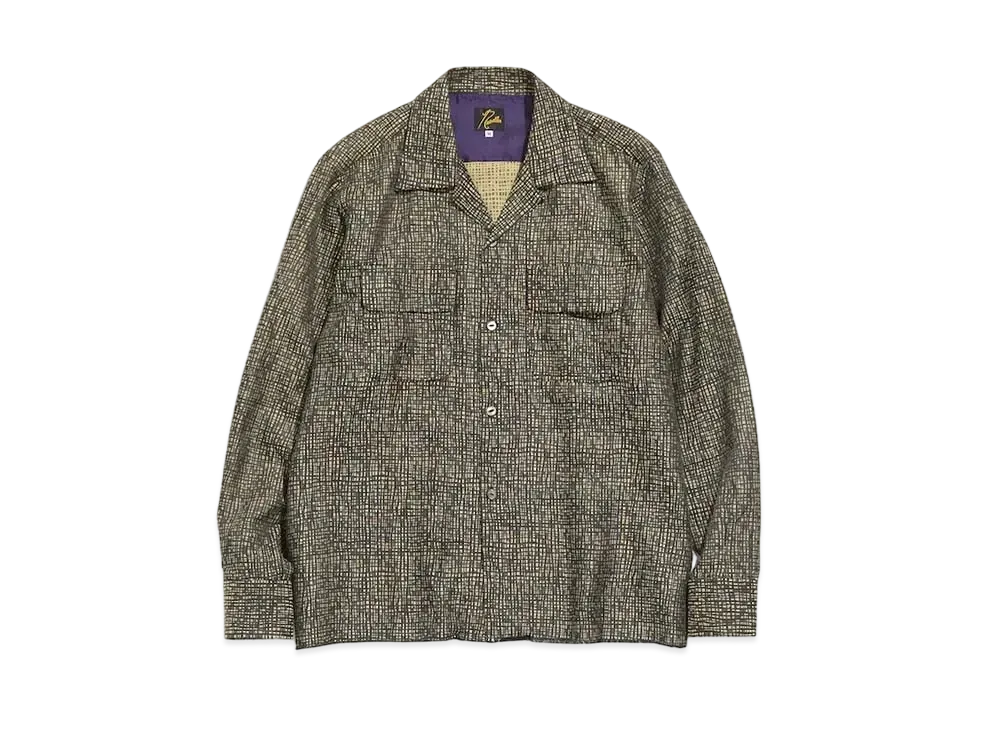 Needles C.O.B. CLASSIC SHIRT - PE/R/L RANDOM PLAID JQ. "Black/Khaki"