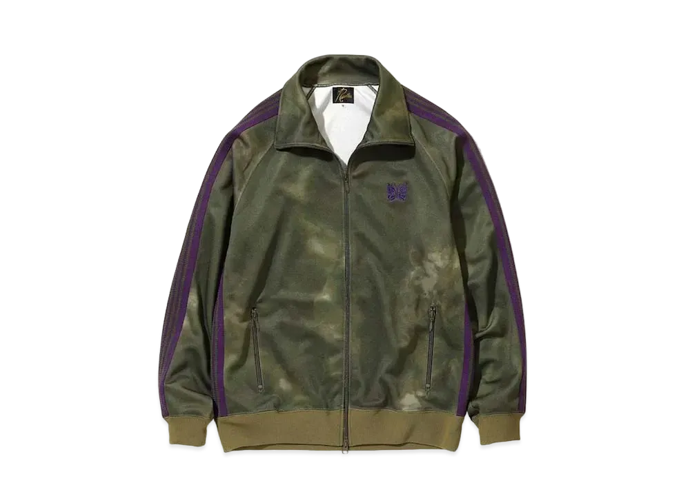 Needles TRACK JACKET - POLY SMOOTH / UNEVEN-DYE PRINTED "Olive"