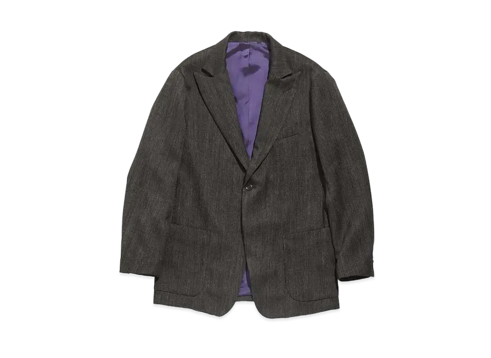 Needles PEAKED LAPEL 1B JACKET - POLY HERRINGBONE "Black"