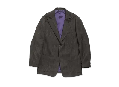 Needles PEAKED LAPEL 1B JACKET - POLY HERRINGBONE "Black"