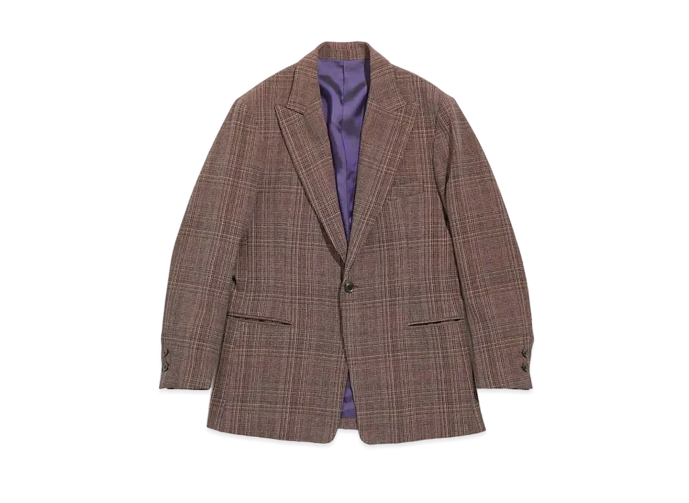 Needles TUXEDO JACKET - PE/R/PU BRUSHED PLAID (FOR WOMEN) "Bordeux"