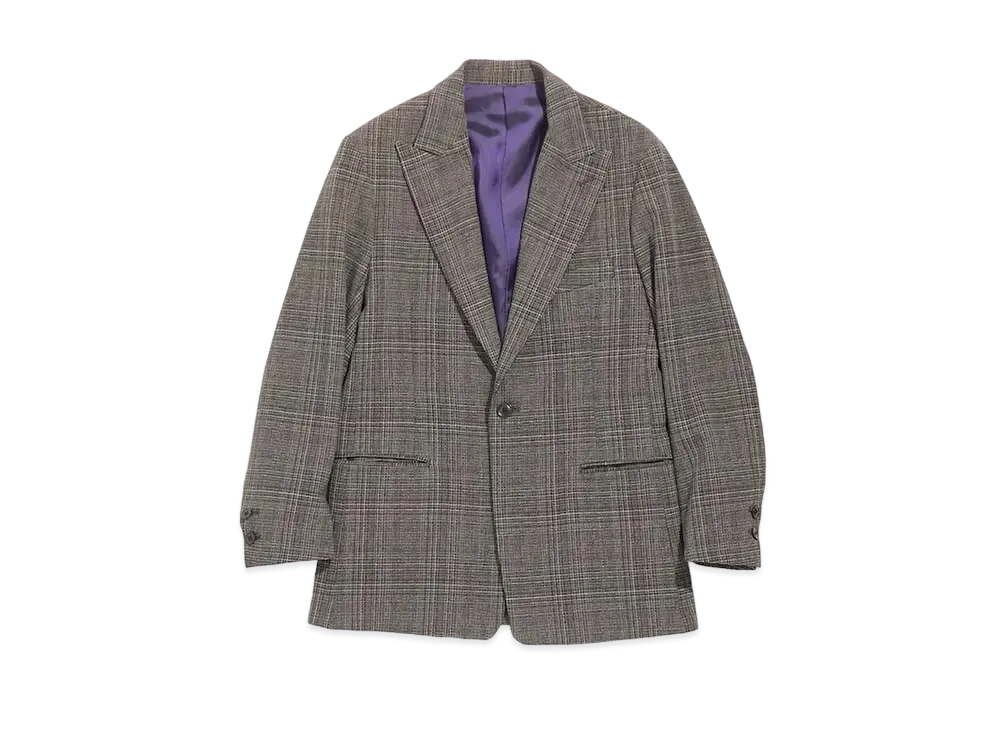 Needles TUXEDO JACKET - PE/R/PU BRUSHED PLAID (FOR WOMEN) "Black"