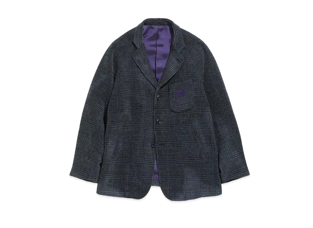 Needles RAGLAN JACKET - AC/C PLAID MOLE TWILL "Navy"