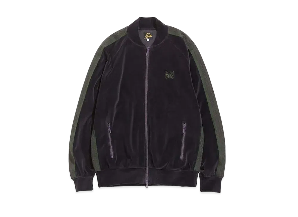 Needles R.C. TRACK JACKET - C/PE VELOUR "Egg Plant"