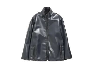 Needles LINED BOA JACKET - FAUX LTHR. "Navy"