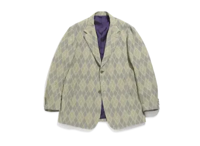 Needles 2B JACKET - PE/R/AC/C ARGYLE JQ. "Grey/Yellow"