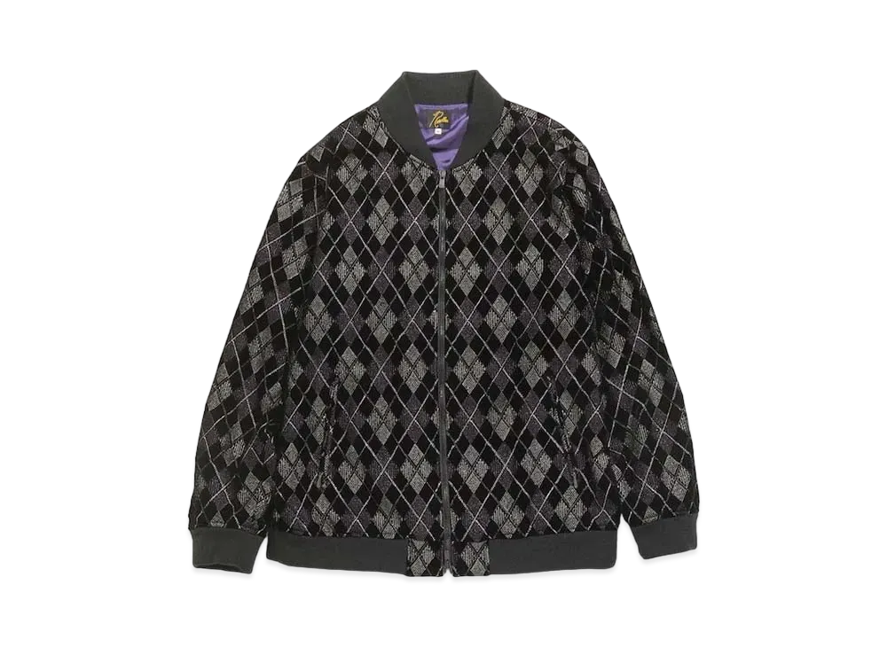 Needles B.B. JACKET - ARGYLE EMB. VELVET "Black"