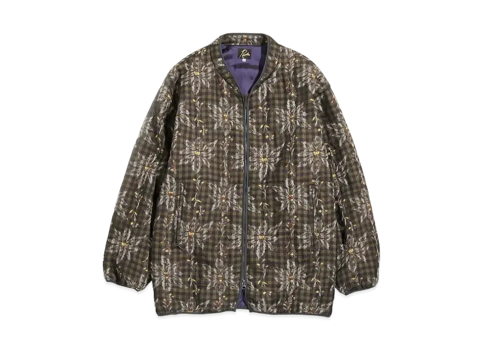Needles PIPING QUILT JACKET - W/CU/AC FLOWER/PLAID JQ. "Brown"