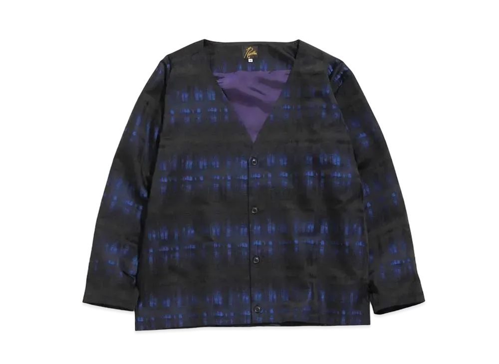Needles CARDIGAN JACKET - PE/W OMBRE PLAID JQ. "Blue"