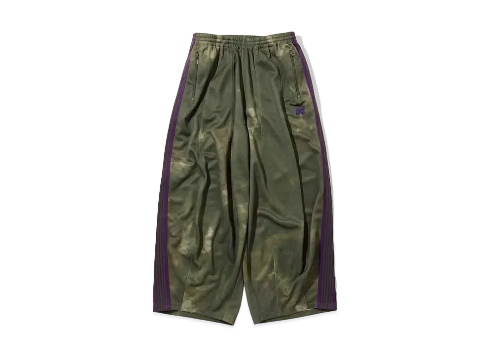 Needles H.D. TRACK PANT - POLY SMOOTH / UNEVEN-DYE PRINTED "Olive"
