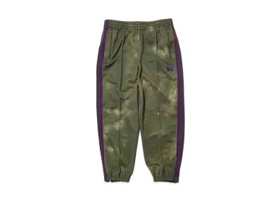 Needles ZIPPED TRACK PANT - POLY SMOOTH / UNEVEN-DYE PRINTED "Olive"
