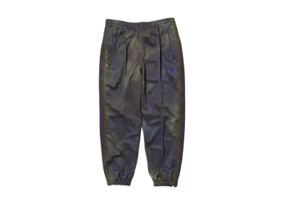Needles ZIPPED TRACK PANT - POLY SMOOTH / UNEVEN-DYE PRINTED "Egg Plant"