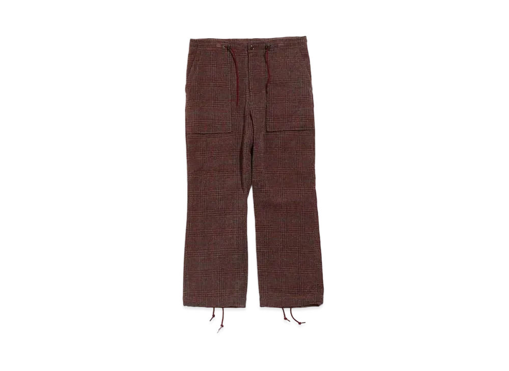 Needles STRING FATIGUE PANT - AC/C PLAID MOLE TWILL "Bordeux"