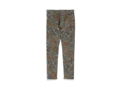 Needles SKINNY JEAN - C/PU 16W CORDUROY / PAISLEY PT. "Blue"