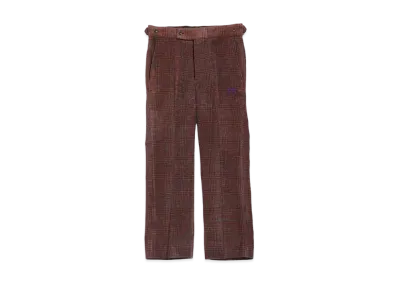 Needles SIDE TAB TROUSER - AC/C PLAID MOLE TWILL "Bordeux"