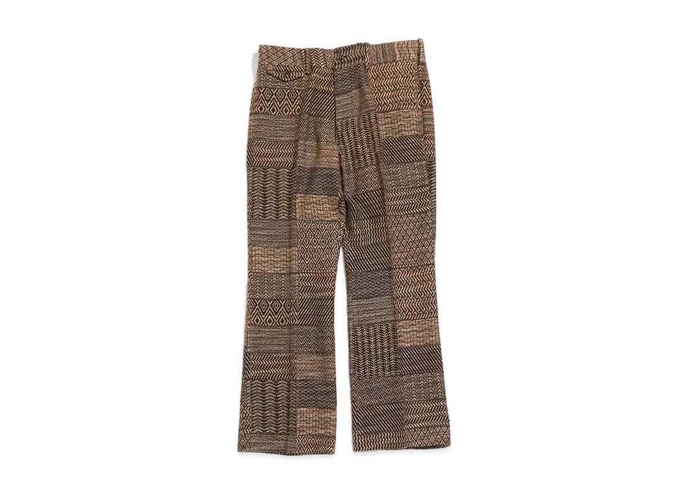 Needles F.P. BOOT-CUT TROUSER - W/N MULTI PATTERN JQ. "Brown"