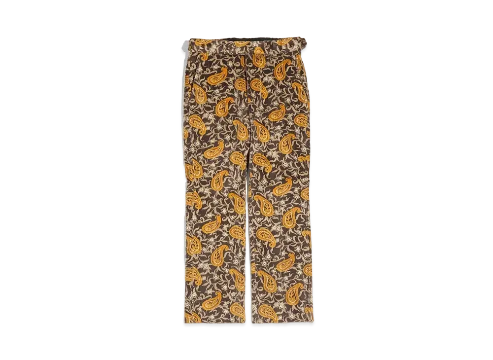 Needles SIDE TAB TROUSER - C/PU 8W CORDUROY / PAISLEY PT. "Brown"