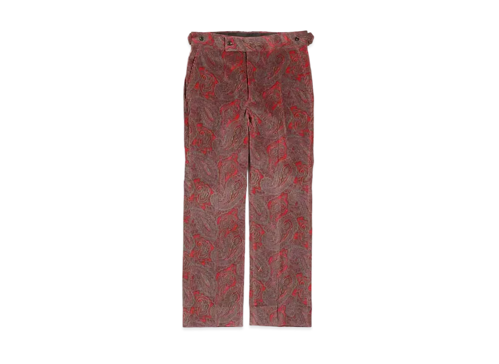 Needles SIDE TAB TROUSER - C/PU 8W CORDUROY / PAISLEY PT. "Red"