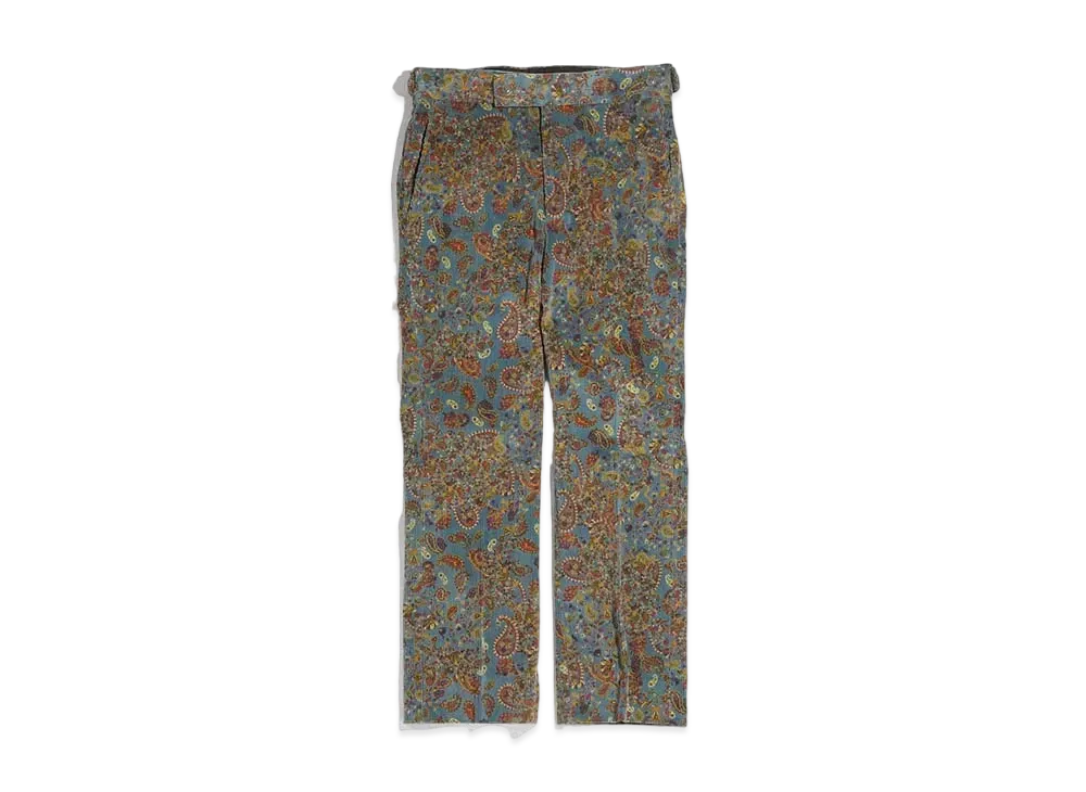 Needles SIDE TAB TROUSER - C/PU 8W CORDUROY / PAISLEY PT. "Blue"