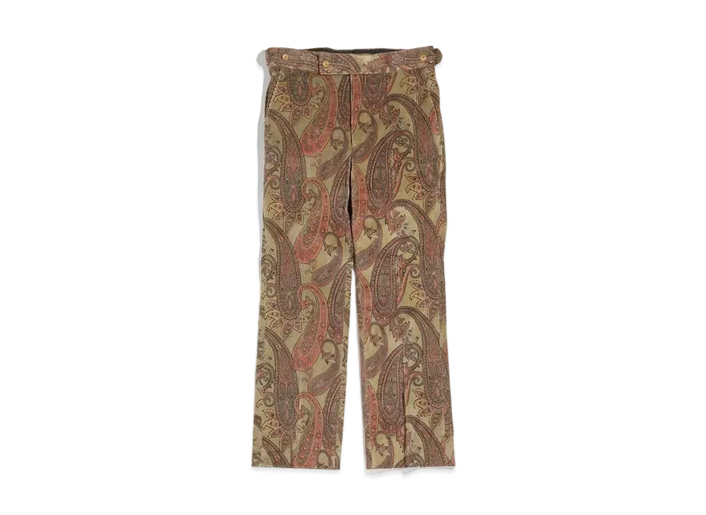 Needles SIDE TAB TROUSER - C/PU 8W CORDUROY / PAISLEY PT. "Khaki"