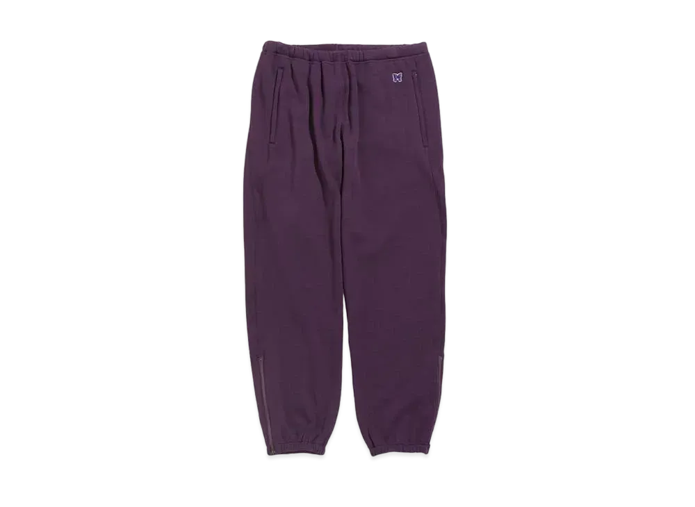 Needles ZIPPED SWEAT PANT - PE/C/PU FLEECE LINED JERSEY "Purple"